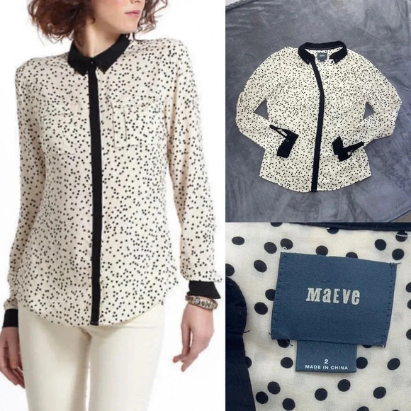 MAEVE Polka Dot Top - Picture 1 of 5